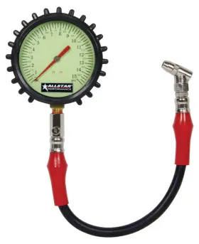 All44046 Allstar Performance Dnlf Tire Pressure Gauge 0-15 Psi 4in Glow #2