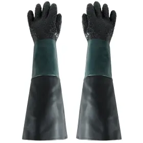 A0160 Atpeam Rubber Sandblasting Gloves 23.6 Inch For Abrasive Blasting
