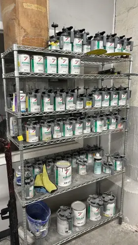 Mb563 Auto Body Body. Many Paint Bases -permacron -spies Becker -50 Cans 5 Large Ones Are N #2
