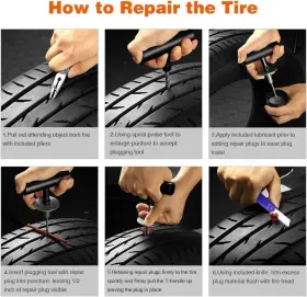 At-tr05 Autown Flat Tire Repair Kit With Plugs 31 Pcs For Car Motorcycle Atv Jeep Tru #3