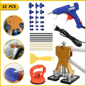 Auxito 747966582248 Car Paintless Repair Kit Dent Puller Lifter Hail Remover Damage Glue Gun Tools