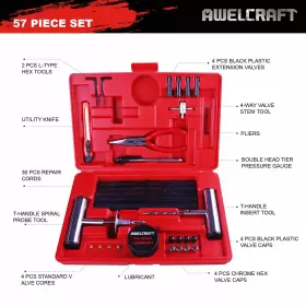 Awelcraft 951340640439 Heavy Duty Tire Repair Tools Kit - 57 Pcs Set Truck Tool Box For Motorcycle C #2