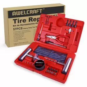 Awelcraft 951340640439 Heavy Duty Tire Repair Tools Kit - 57 Pcs Set Truck Tool Box For Motorcycle C