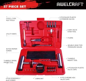 Xh-az7001 Awelcraft 57 Pcs Set Truck Tool Box Heavy Duty Tire Repair And Flat Plug Kit Tractor #2