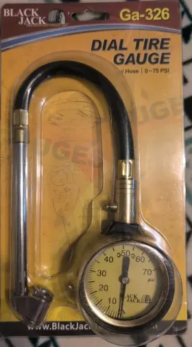 Ga-326 Blackjack Tire Repair Dial Gauge With Hose 0-75 Psi