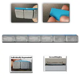 W-4100-fe Blackjack Tire Repair 15 Strips Of 6 1oz Stick-on Weights On Blue Easy Peel Tape