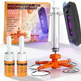 A260127 Blutoks Windshield Repair Kit 2 Pcs Crack Chip Auto Glass Mandarin Suction Light