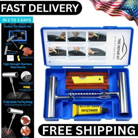 Bea2025-ctrk Branded Tire Plug Repair Kit 16 Pcs Heavy Duty Professional Flat Fix With 10 Plugs