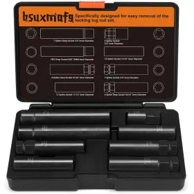 Bsuxmafg Xw024 8pcs Wheel Lock Removal Kit Locking Lug Nut Master Key Set Style 2