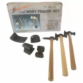 Bf-7sp Bt Vintage 7-piece Car Auto Body Fender Tools Dent Hammer Anvil Set