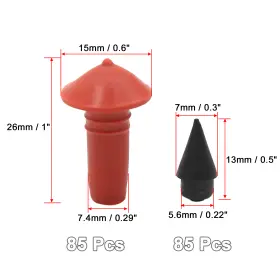 Carpopart 731618748014 Universal Pack 170 Mushroom Shaped Tire Repair Insert Plugs Red Black 7mm #3