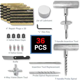 Ckauto Ckautokits001 36pcs Tire Repair Kit Heavy Duty Flat Plug Tools
