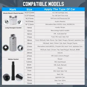 Mmt211391-1 Cmtool 47pcs Shock Absorber Strut Removal Installation Tool Nut Socket Wrench Set #3