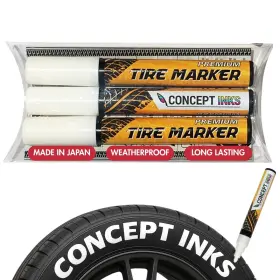 Conceptinks 644391603602 Premium Tire Marker Pens White Waterproof Paint Markers