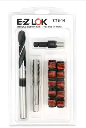 Ez-329-7 E-z Lok Repair Kit For Threads In Metal - 7/16-14 10 Self-locking Steel Inserts With