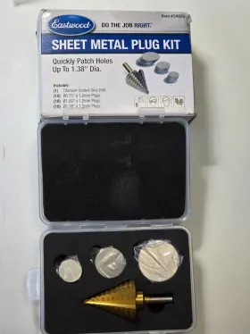 54820 Eastwood New Sheet Metal Plug Hole Kit To Fill Various Sizes Of