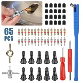 Eeekitonline 616361640078 65 Pcs Car Valve Stem Installation Remover Repair Tool Puller Tire Plug Core Kit