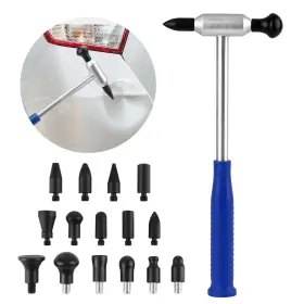 Eeekitonline 690770260454 16 Heavy Duty Car Body Dent Repair Tool Kit With 15 Knock Down Heads For Auto Fix