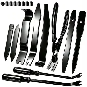 Eldhus 734257027052 18pcs Car Trim Removal Tool Kit Pry Set Panel Clip Pliers Door Black