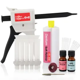 Tj-dwd7-892v Execellent & Economical E&e Upper And Lower Denture Soft Reline Kit Pink