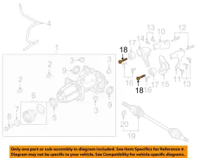 W712193s438 Ford Oem Lincoln 11-15 Mkx Axle-rear Suspension-insulator Mount Bolt