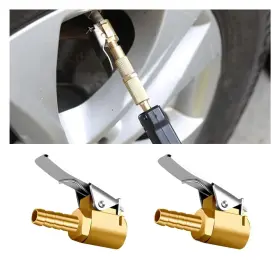 Glsowee-kmgs-142 Glsowee 2pcs 1/4 Inch Brass Locking Tire Air Chucks Portable Barb Lock Type