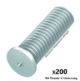050129 Gys Aluminum Pulling Studs Almg3 - M4 X 12mm L Magnesium