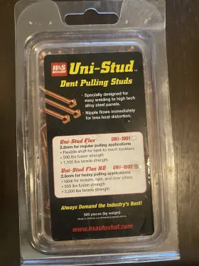 Uni-1002 H&s Autoshot Auto Shot 1002 Uni-stud Dent Pulling Pins 2.6mm Open Box