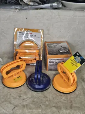 57499 Harbor Freight Lot Of 5 4-1/2 Inch 80 Lb. Suction Cups Brands 2 New 3 Used