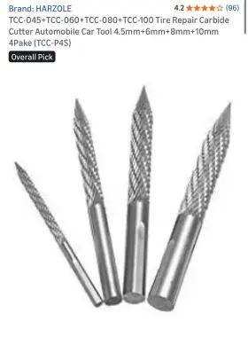 Tcc-p4s Harzole Carbide Cutter Kit Tire Repair Tool