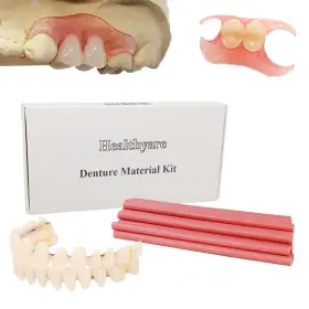 Healthyare 748664405310 Denture Material Kit For Repair Missing Teeth Or Diy Full Natural