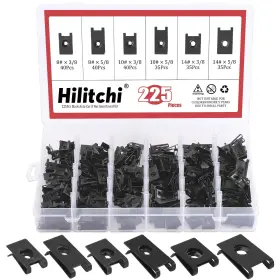 Hilitchi H4516 225pcs U Nut Assortment Black Phosphate Finish Rust One Size