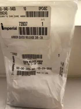 73937 Imperial Quick Release Arbor 3/8-24 2-1/4 Inch Long New