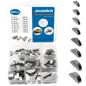Fm20240415k-0001-fba Juvielich 80pcs Woodruff Key Assortment Kit Metirc Half Moon