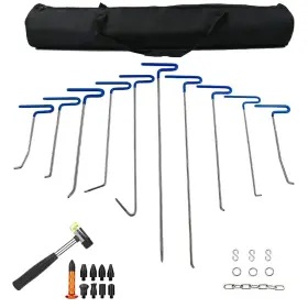 Ladyrosian 611830727823 28pcs Paintless Dent Removal Rods Stainless Steel Kit With Rubber