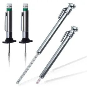 17gd1725-fba Leontool Color Coded Tire Tread Depth Gauge 32nds With Pencil Silver