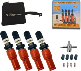 Ms-td02-us-orange-001  Maisoon Adjustable Auto-stop Tire Deflator Valve Kit 10-30 Psi 4 Pcs Screw-on