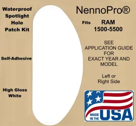 Ramshp-w1 Nennopro Gloss White Self Adhesive Spotlight Hole Repair Patch For Dodge Ram Waterproof