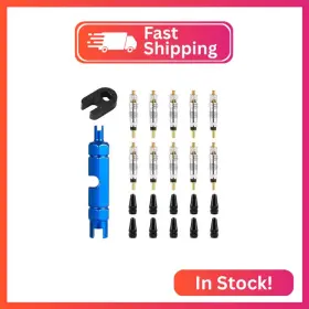 Nqeuepn 1021400 10pcs Valve Core For Presta Tubeless Bike Bicycle Replacement With 2