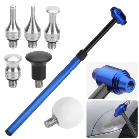 Octoder 600609566190 Retractable Car Dent Repair Tool Paintless Tap Down Removal Hammer 6 Heads
