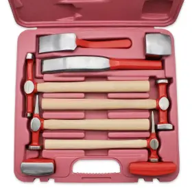 Pasbas 824941767279 9 Piece Auto Body Hammer Repair Tool Dolly Kit Carbon Steel Heads And