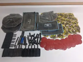 B-140 Patch Rubber Company New Old Stock Lot Of Over 100 Tire Repair Patches Various Sizes