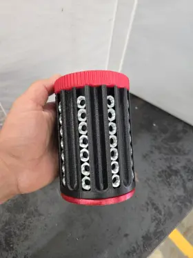 Pv-tl63-g1 Pdrvault Tiplok Mobile Pdr Tip Holder Securely Stores 63 Tips For On The Go Red