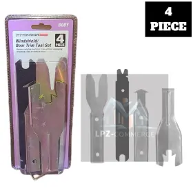 38386 Pittsburgh Automotive 4 Pc Auto Trim Removal Tool Set Window Door Molding Clip Installer Repair