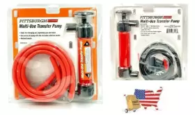 63591 Pittsburgh Automotive Multi-use Transfer Pump Siphon Oil Air Gas Water - New Free Shi