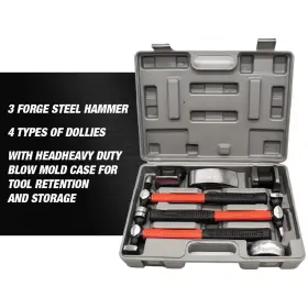 Abr3769 Pittsburgh Automotive 7pcs Cast Iron Auto Body Repair Tools Panel Beating Set Fender Tool Kit Hammer