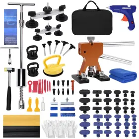 Ployroum 737745632356 139pcs Dent Repair Kit Puller Paintless Removal Golden Lifter Bridge Slide T-bar