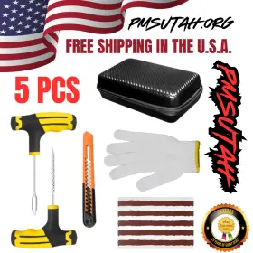 Pmst-4 Pmsutah 5pc Car Truck Suv Road Side Emergency Tire Puncture Repair Plug Case Kit Box Set