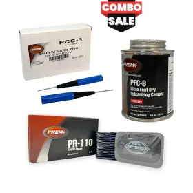 Pcs-3 Prema Pfc-8 Pr-110 Tire Repair Combo 20 Pcs 3 Stems Pr 110 Patches 8oz Pfc 8 Cement