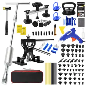 Dp-kt-016us Qwikfix Dent Puller Kit For Car Paintless Removal With Tbar And Bridg